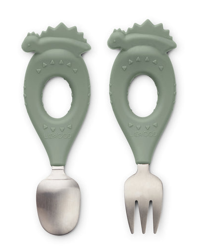 STANLEY BABY CUTLERY SET Dino / Faune green