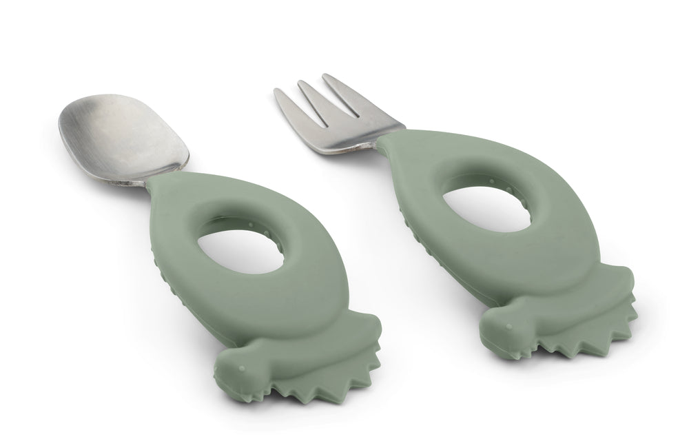 STANLEY BABY CUTLERY SET Dino / Faune green