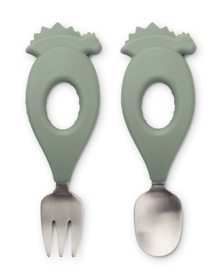 STANLEY BABY CUTLERY SET Dino / Faune green