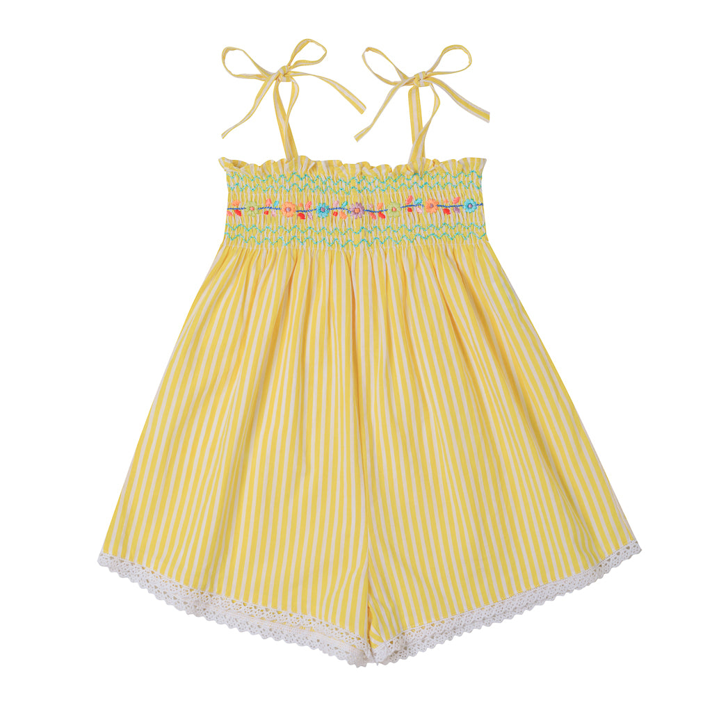 [Kidsagogo] Sanita Jumpsuit - Lime Blossom Stripe