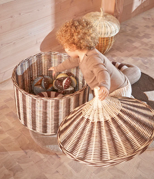 [OYOY] Circus Basket - Set of 2 Nutmeg