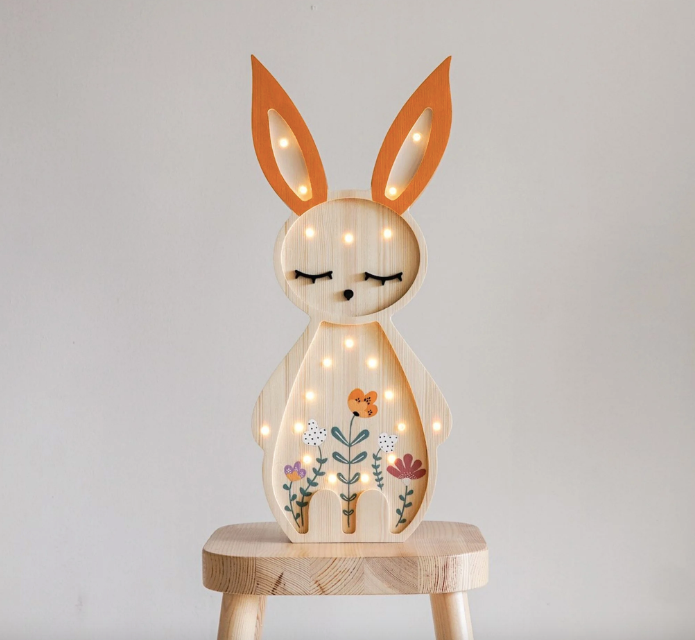 [r o o m G A G A ] Wooden Bunny Lamp - Spring Edition