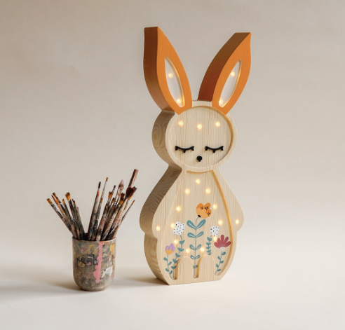 [r o o m G A G A ] Wooden Bunny Lamp - Spring Edition