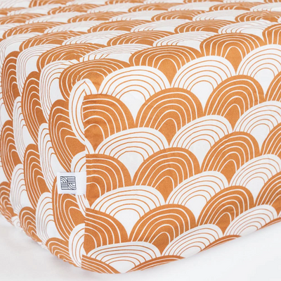 [Swedish linens] Rainbow fitted sheet - Cinamon Brown