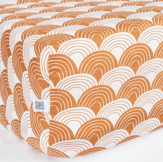 [Swedish linens] Rainbow fitted sheet - Cinamon Brown