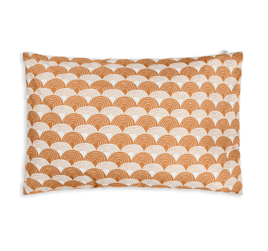 [Swedish linens] Rainbow Pillowcase - Cinnamon Brown