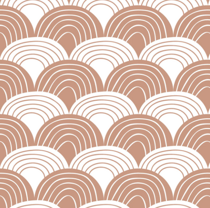 [Swedish linens] Rainbow Pillowcase - Terracotta pink