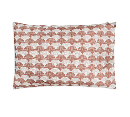 [Swedish linens] Rainbow Pillowcase - Terracotta pink