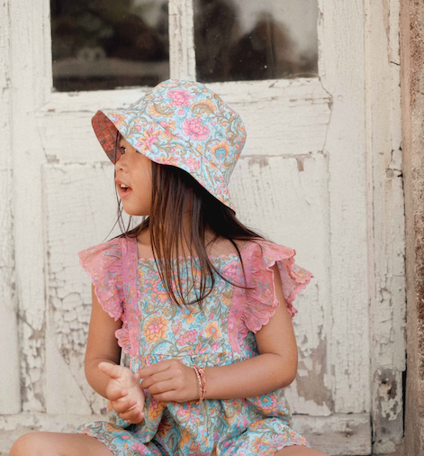 [Louise Misha] Sun Hat Lajik - Water River Flowers