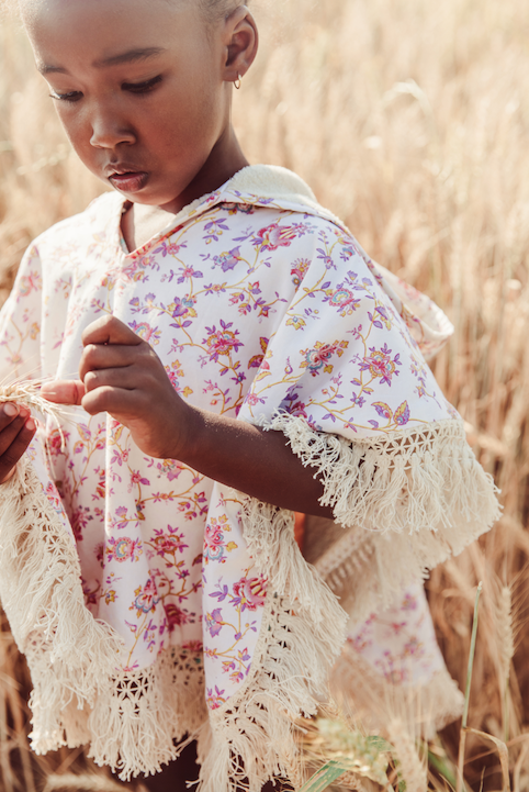 [Louise Misha] - Beach Cape Mael - Cream Bucolia Fields