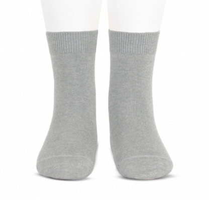[Condor] Plain Stitch Basic Short Socks - [221 Aluminio]