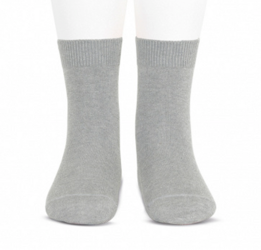[Condor] Plain Stitch Basic Short Socks - [221 Aluminio]