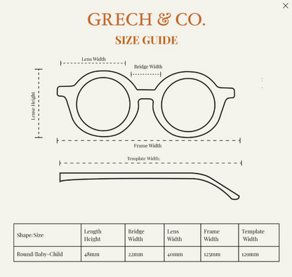 [Grech & Co.][1-8Y] Original Round Sunglasses - Sienna Gingham
