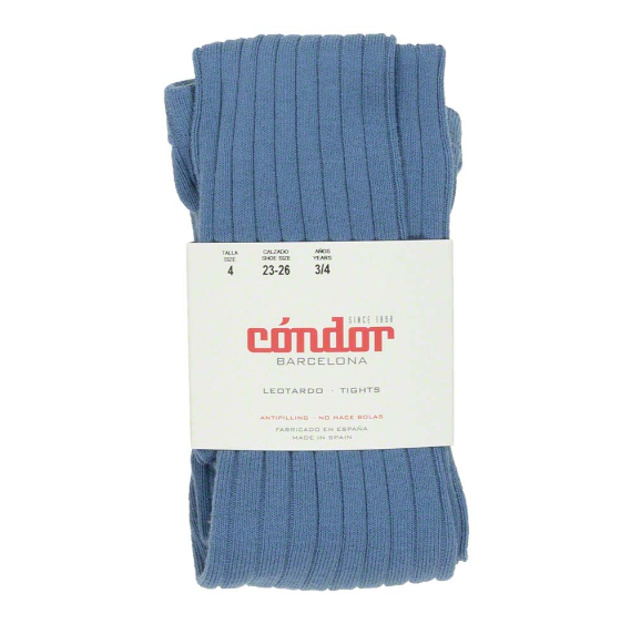 [Condor] Basic Rib Tights - [449 French Blue]