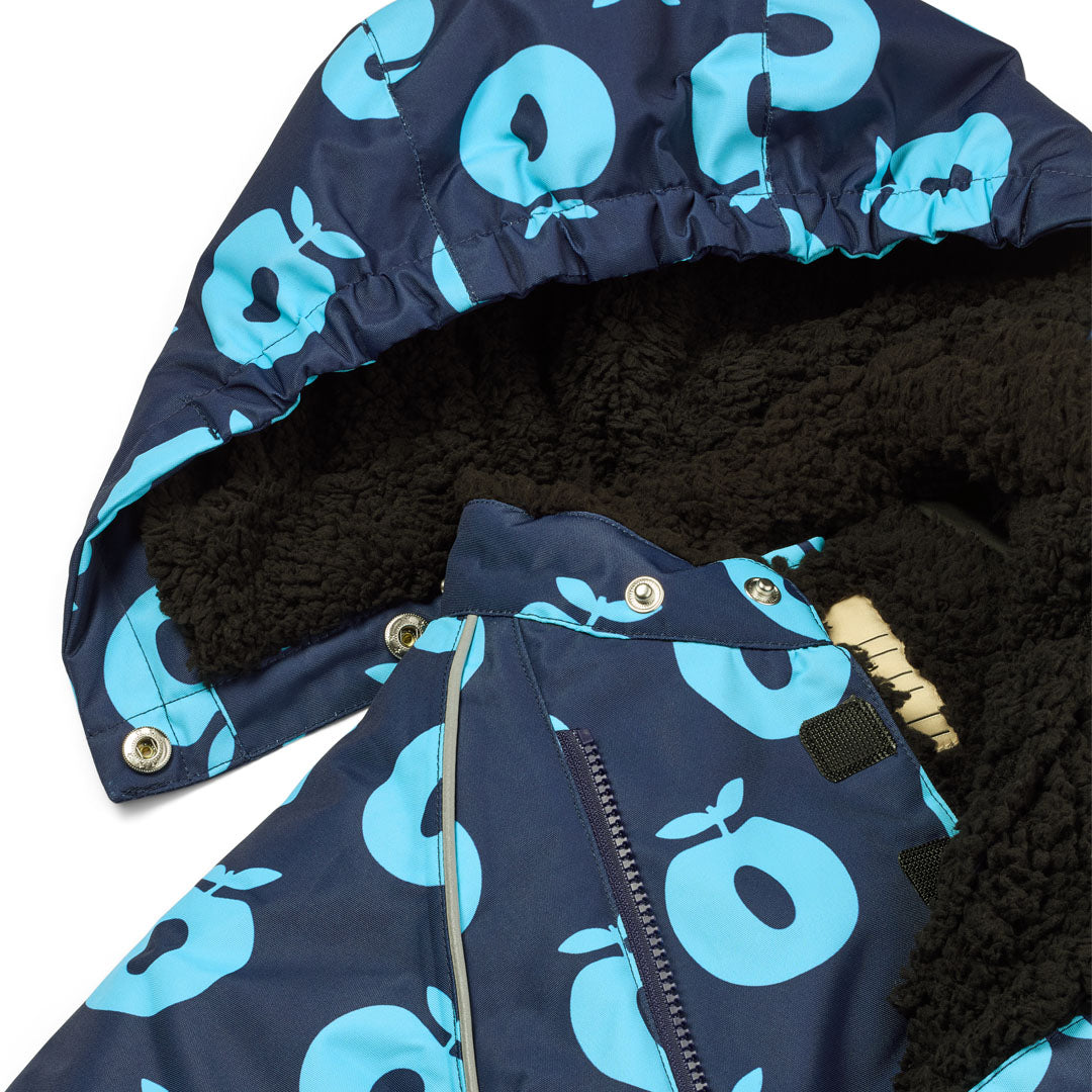 [Smafolk] Snowsuit For Toddlers With Apples - Midnight