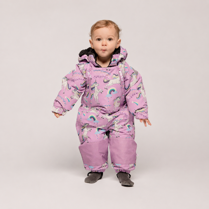 [Smafolk] Snowsuit For Toddlers With Unicorns - Sweet Lilac