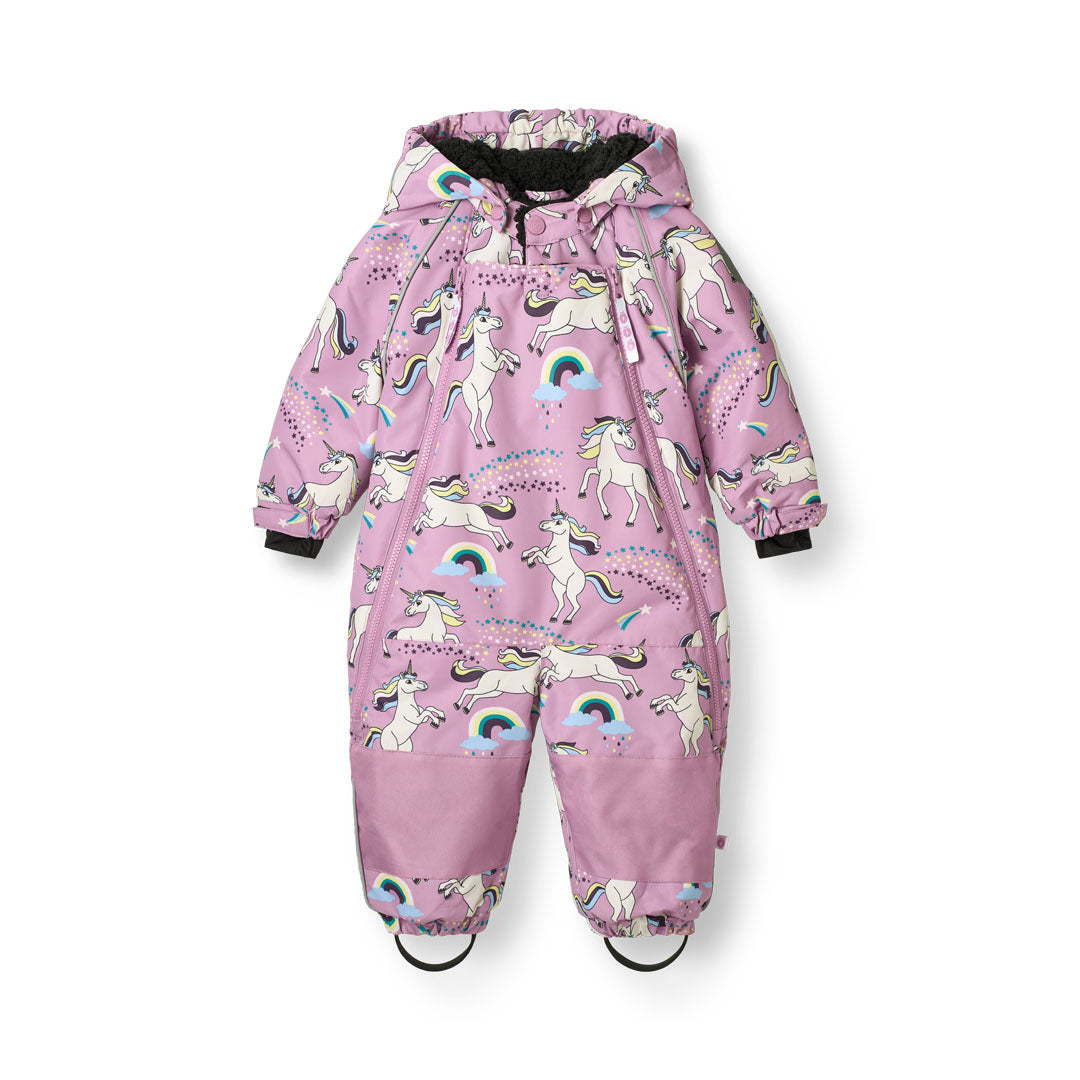 [Smafolk] Snowsuit For Toddlers With Unicorns - Sweet Lilac
