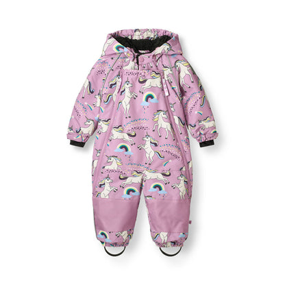 [Smafolk] Snowsuit For Toddlers With Unicorns - Sweet Lilac