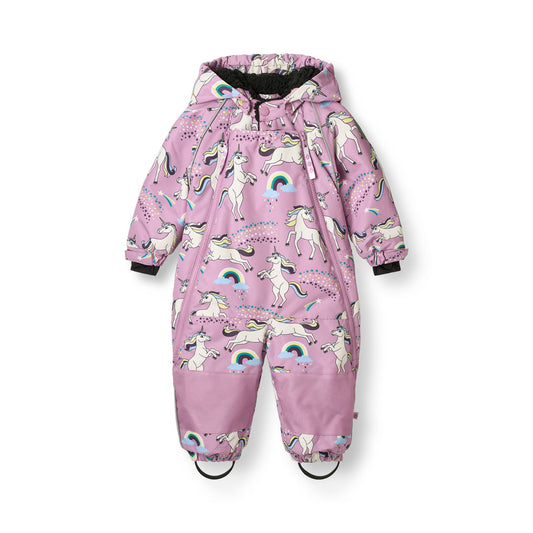 [Smafolk] Snowsuit For Toddlers With Unicorns - Sweet Lilac