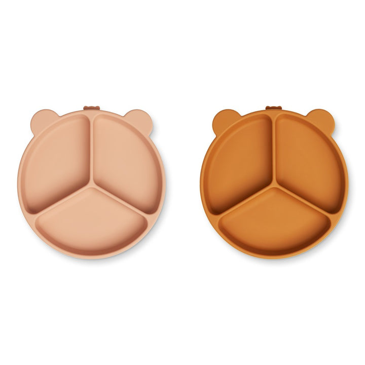 [Liewood] Stacy Divider Suction Plate 2-Pack - Mustard / Tuscany Rose