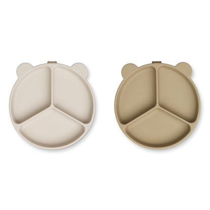 [Liewood] Stacy Divider Suction Plate 2-Pack - Sandy / Oat