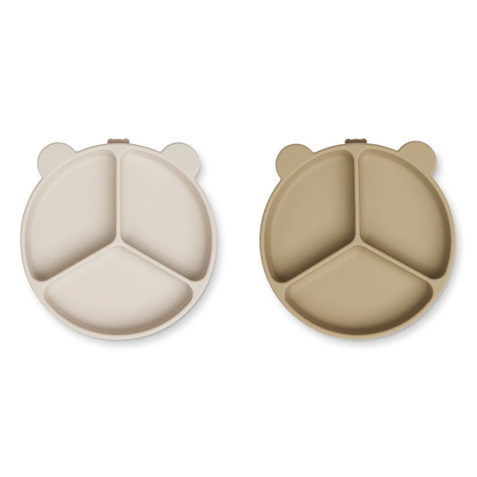 [Liewood] Stacy Divider Suction Plate 2-Pack - Sandy / Oat