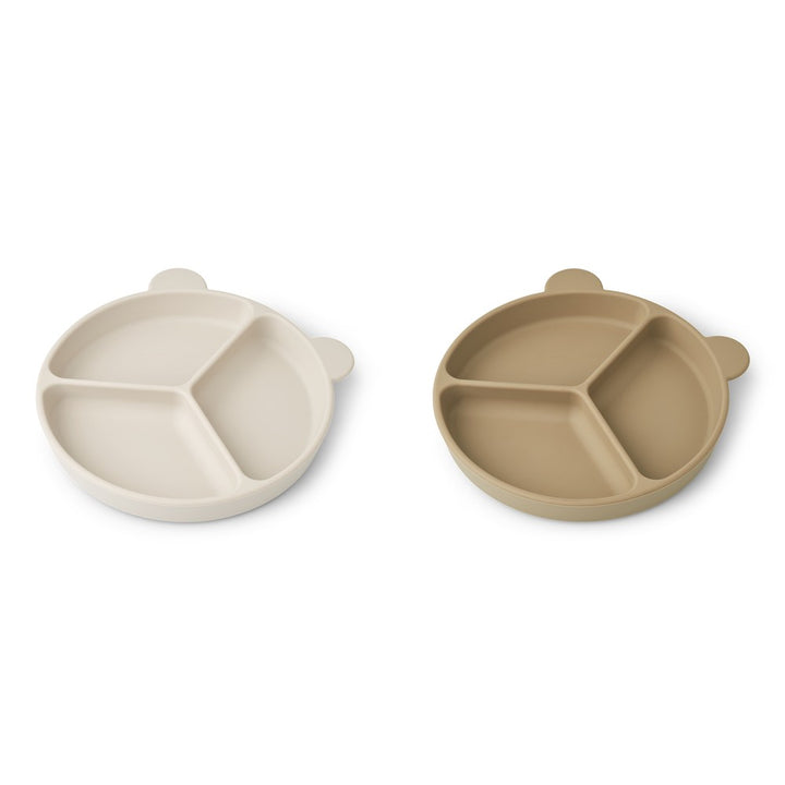 [Liewood] Stacy Divider Suction Plate 2-Pack - Sandy / Oat