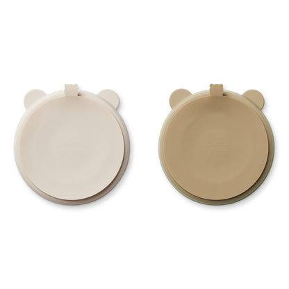 [Liewood] Stacy Divider Suction Plate 2-Pack - Sandy / Oat