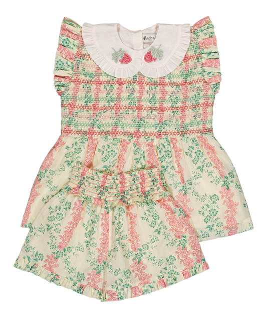 [Bachaa] Sunbeam Blouse & Short Set - Arabesque print