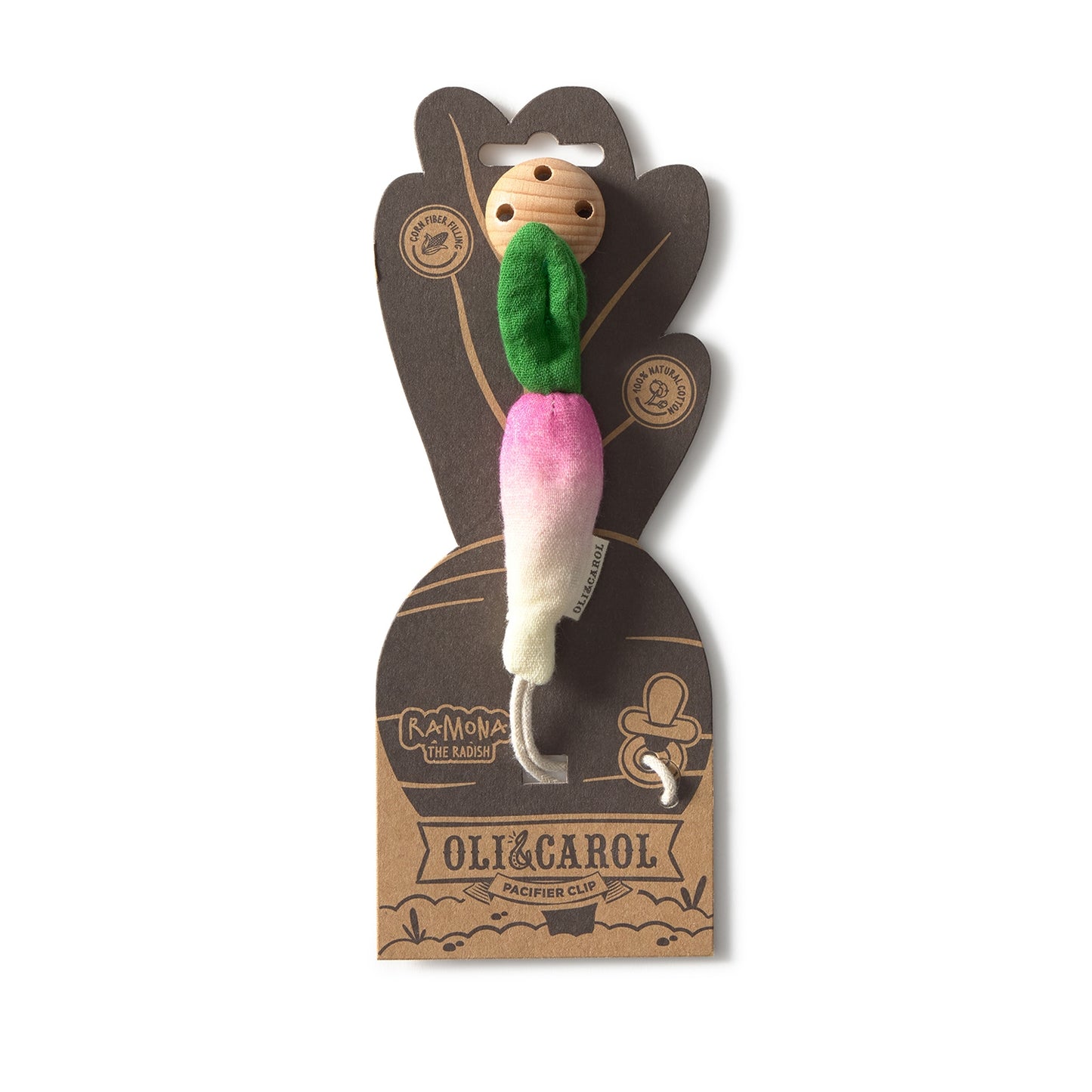 [Oli&Carol]Ramona the Radish Pacifier Clip