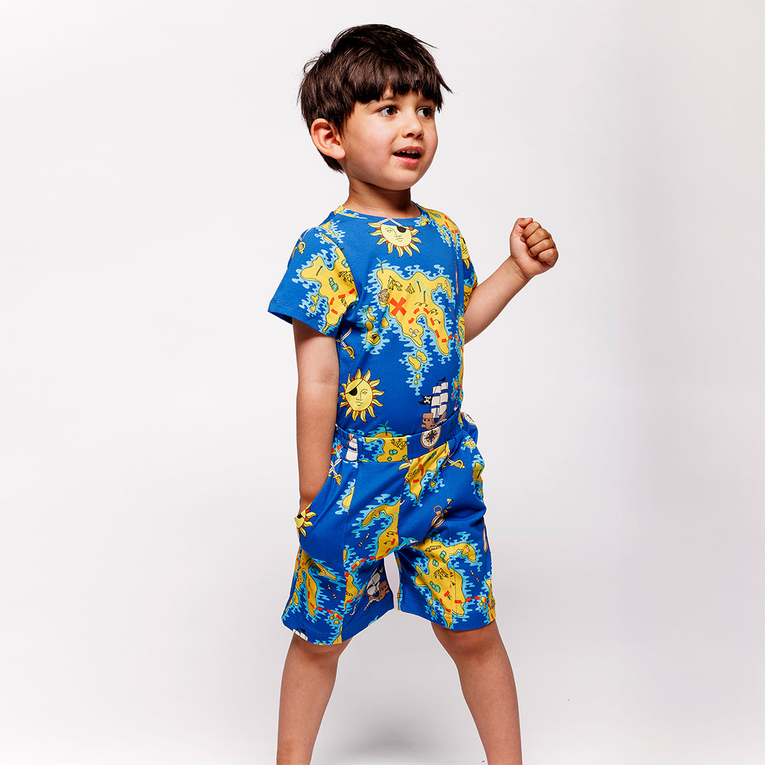 [Smafolk] T-shirt With Pirate Map - Royal Blue