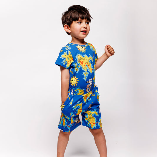 [Smafolk] T-shirt With Pirate Map - Royal Blue