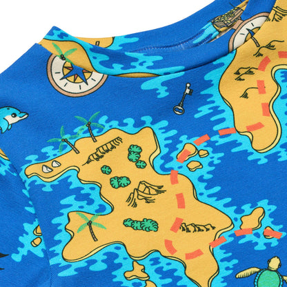 [Smafolk] T-shirt With Pirate Map - Royal Blue