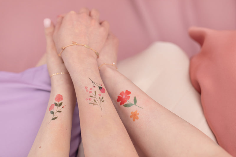 Temporary tattoos Flowers, mix