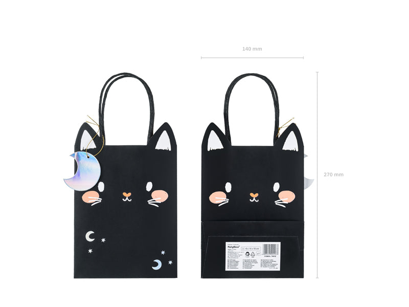 [PartyDeco]Gift bag Cat, mix, 8x14x18 cm