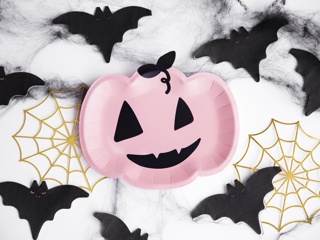 [PartyDeco]Plates Pumpkin, pink, 25x22cm