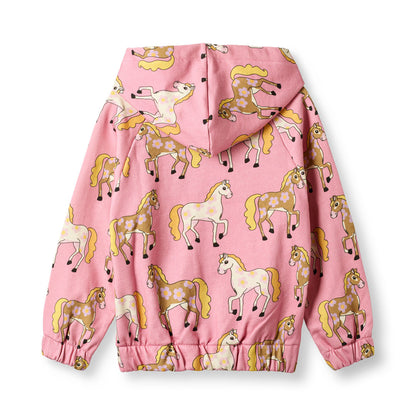 [Smafolk]Telstar Hoodie With Horses - Sea Pink