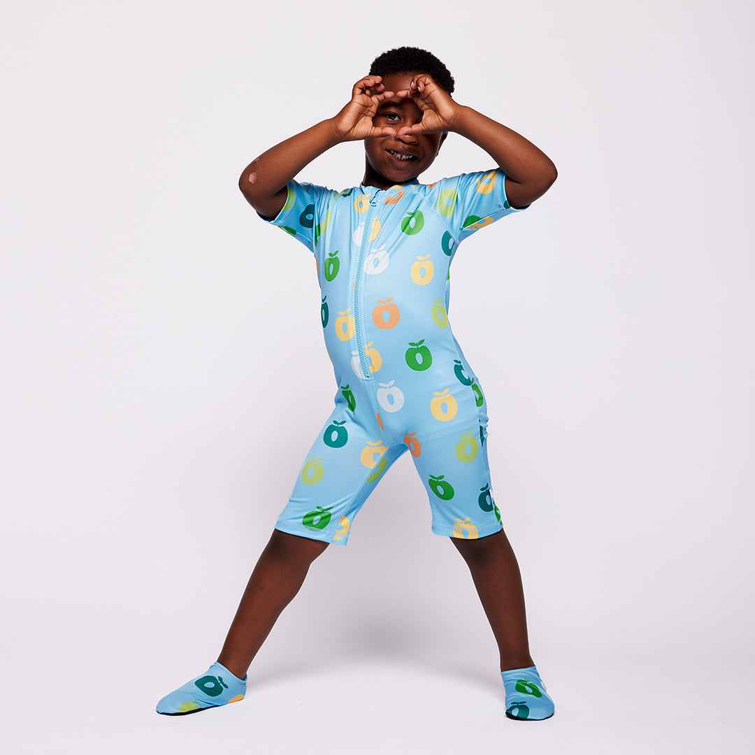 [Smafolk] UV50 Swimming Suit With Apple - Polo Blue