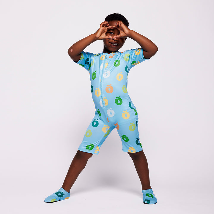 [Smafolk] UV50 Swimming Suit With Apple - Polo Blue