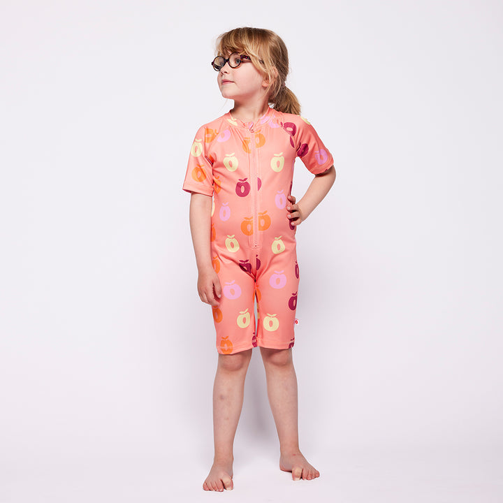 [Smafolk] UV50 Swimming Suit With Apple - Warm Blush