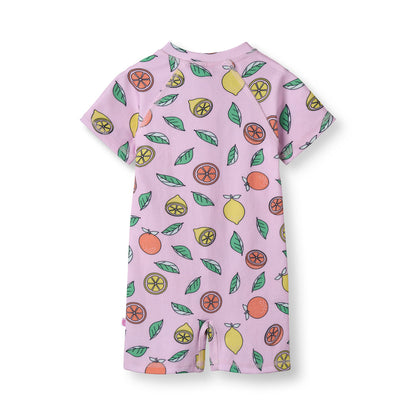 [Smafolk] UV50 Swimsuit With Lemon and Orange - Pink Lavender