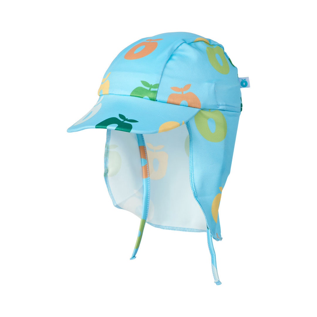 [Smafolk] UV50 Sun Hat With  Apple - Pool Blue