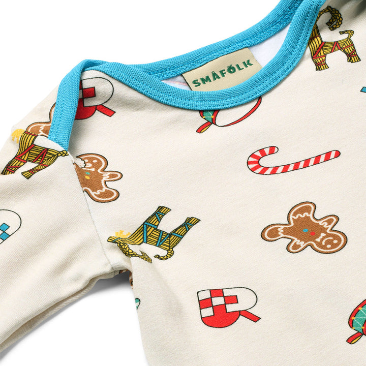 [Smafolk] Ulm Long Bodysuit with Christmas Decoration - Vanilla