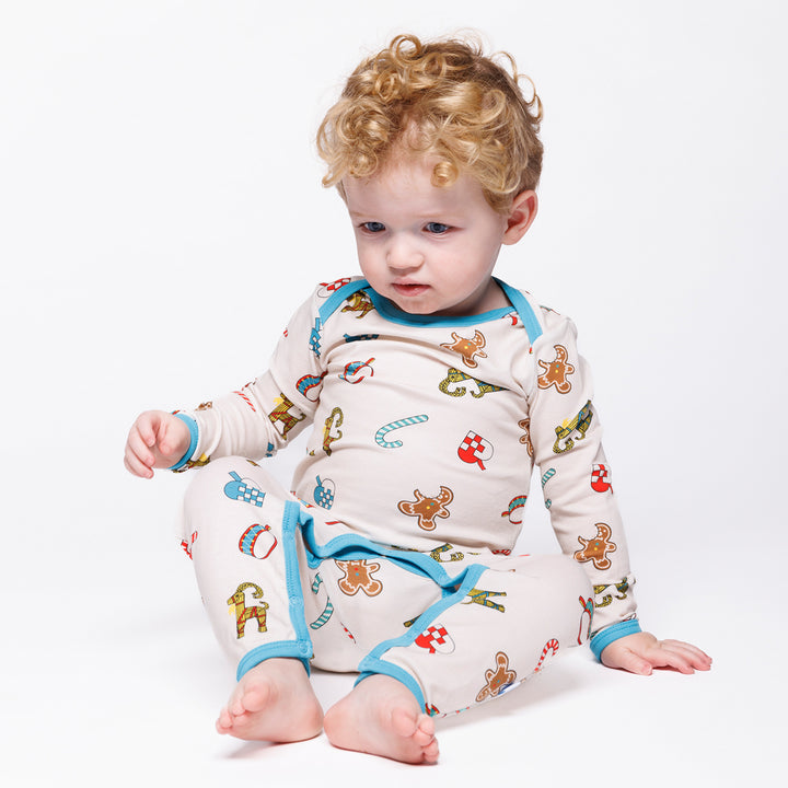 [Smafolk] Ulm Long Bodysuit with Christmas Decoration - Vanilla