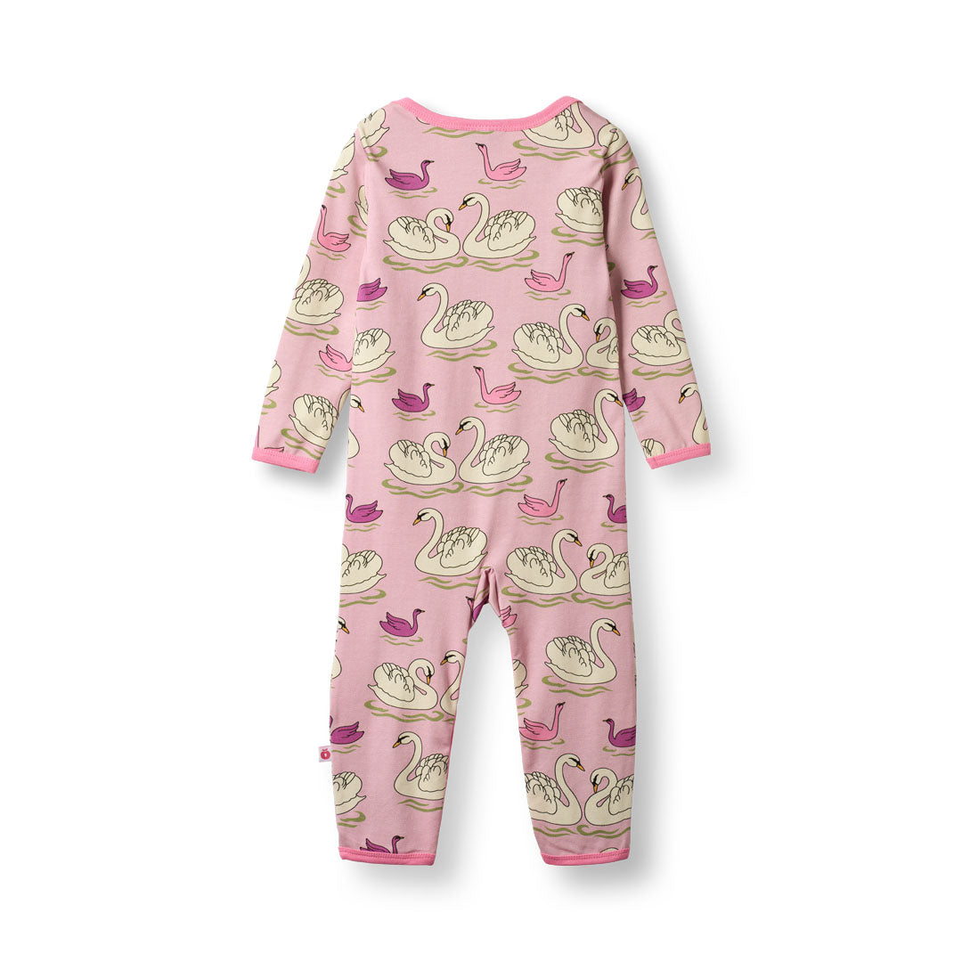 [Smafolk] Ulm Long Sleeved Baby Suit With Swan - Blush Cream