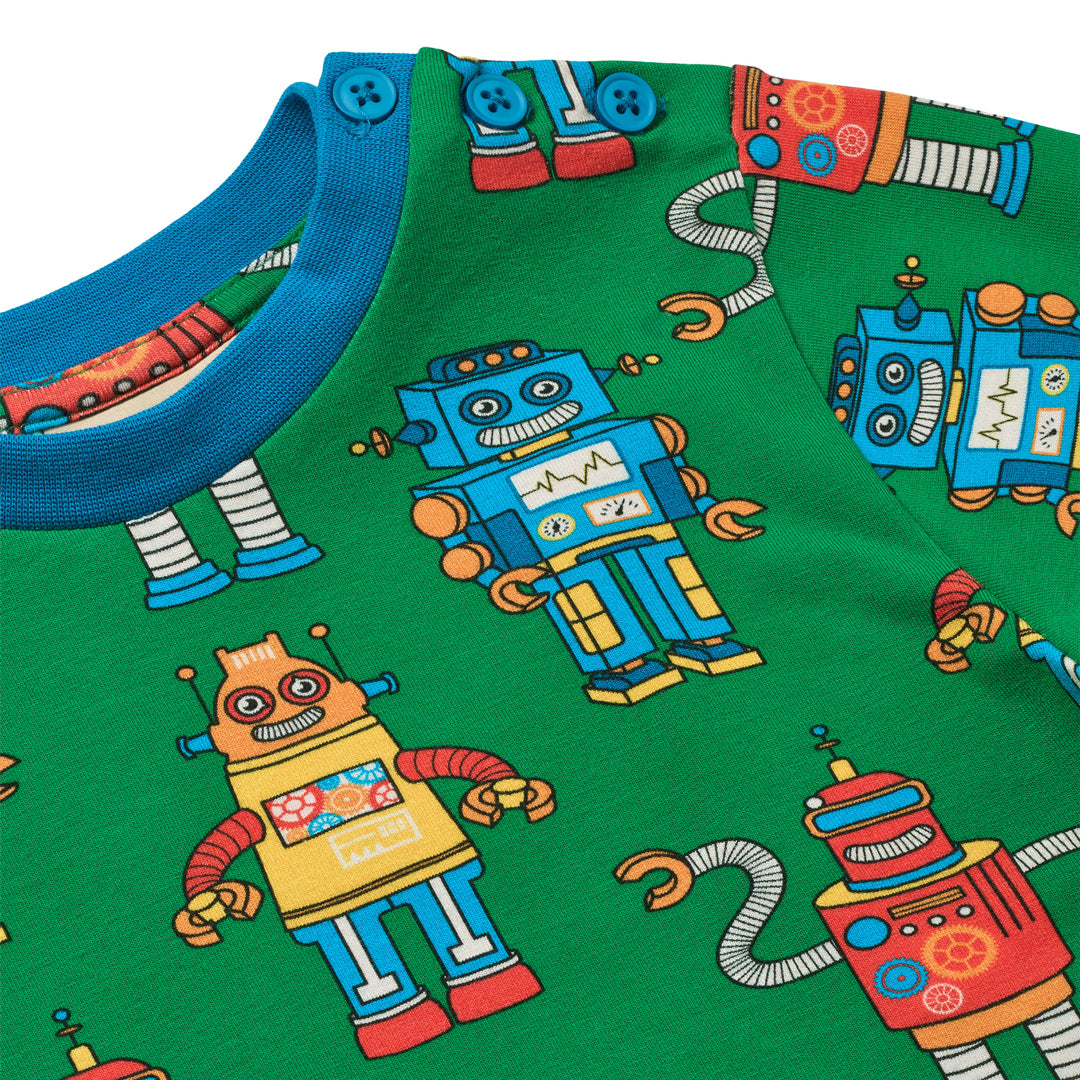 [Smafolk] Umalin Long Sleeved Shirt With Robots - Lawn