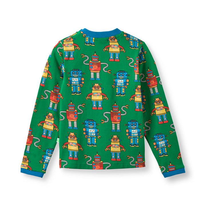 [Smafolk] Umalin Long Sleeved Shirt With Robots - Lawn