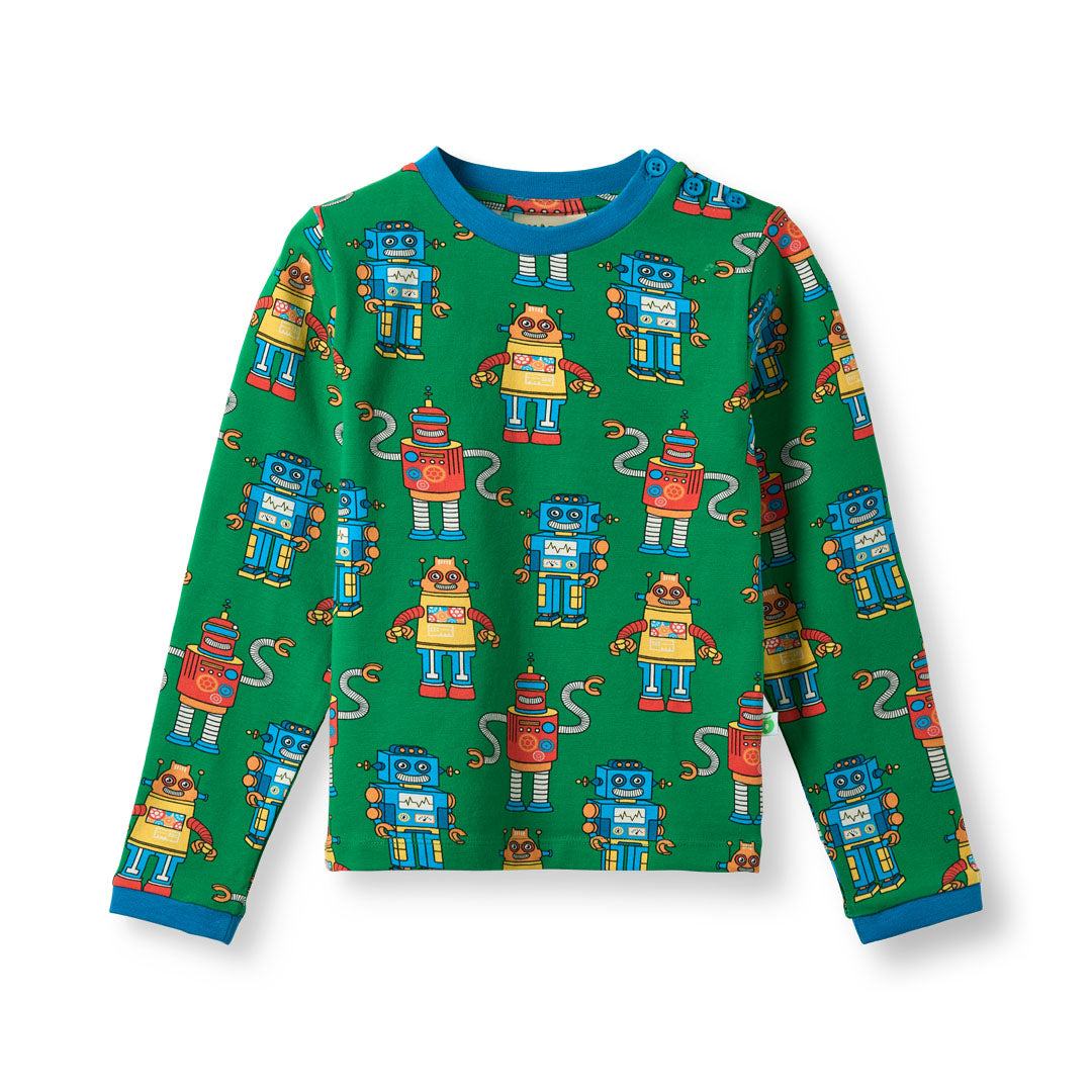 [Smafolk] Umalin Long Sleeved Shirt With Robots - Lawn