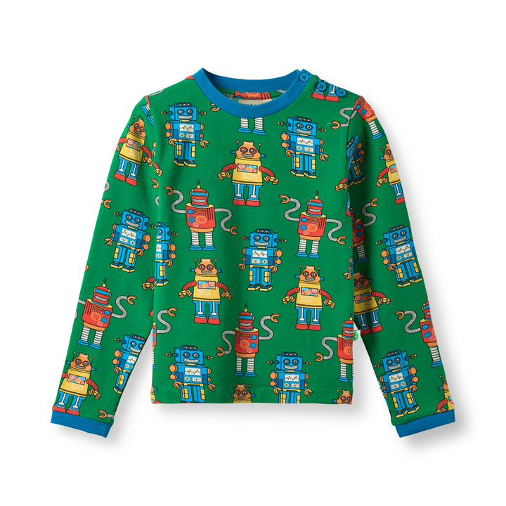 [Smafolk] Umalin Long Sleeved Shirt With Robots - Lawn