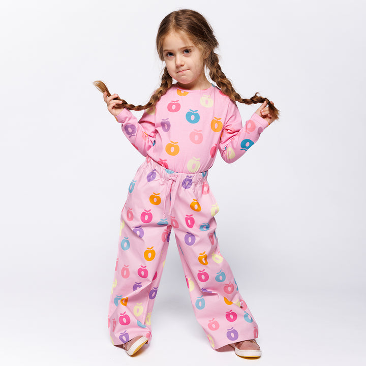 [Smafolk] Valentine Pants With Apple - Pink Lilac